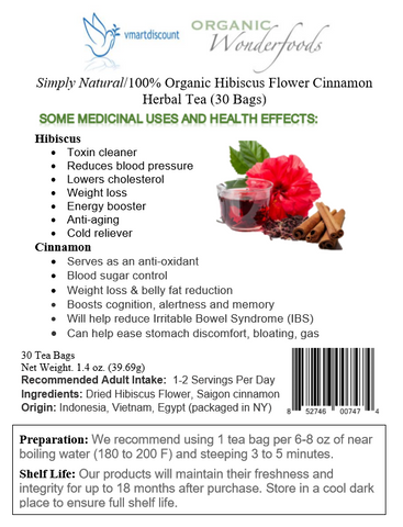 Organic Hibiscus Flower & Cinnamon Herbal Tea