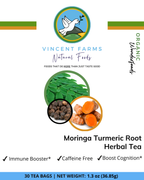 All Natural Moringa & Turmeric Root Herbal Tea  — Caffeine-Free Energy.