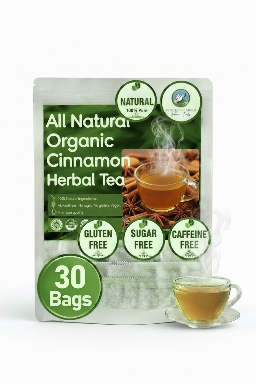All Natural Cinnamon Herbal Tea – 30 Bags | Gluten Free, Sugar Free, Caffeine Free