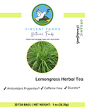 All Natural Lemongrass Herbal Tea Pouch Front
