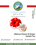 Hibiscus & Ginger Root Herbal Tea Pouch Front