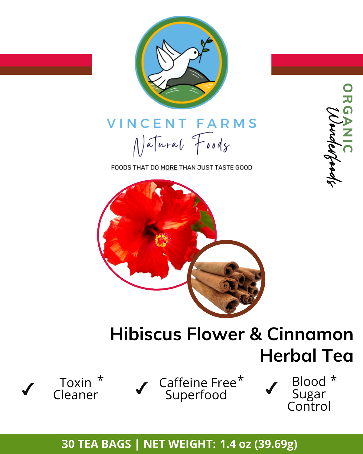 Hibiscus & Cinnamon Herbal Tea Pouch Bac