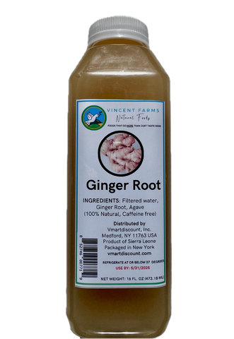 Bottle of Vincent Farms Ginger Root herbal tea