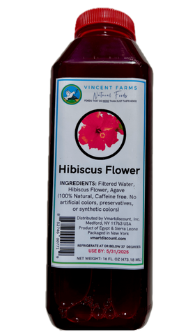 Bottle of Vincent Farms Hibiscus Flower herbal tea