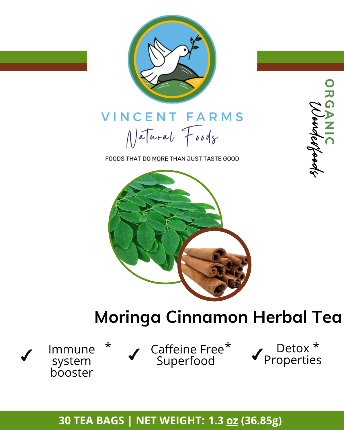 Moringa & Cinnamon Herbal Tea - Antioxidant-  It is packed with plant compounds and vitamins