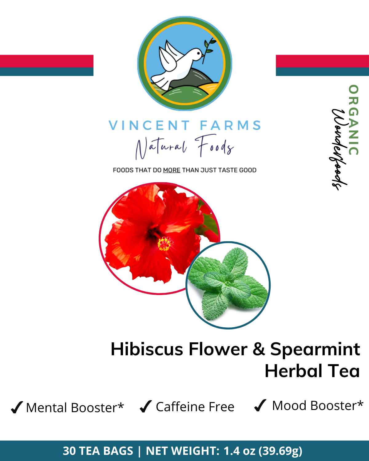 Combines the tart, cranberry-like tang of hibiscus with the cool, refreshing lift of spearmint.