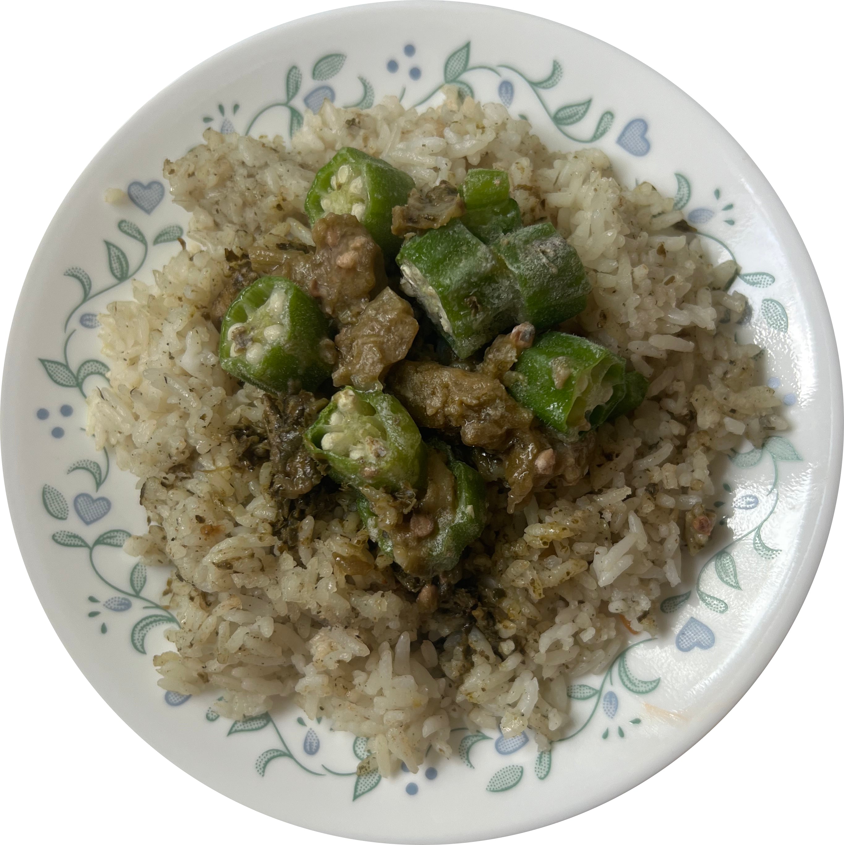 Okra Stew with Moringa Leaf Rice