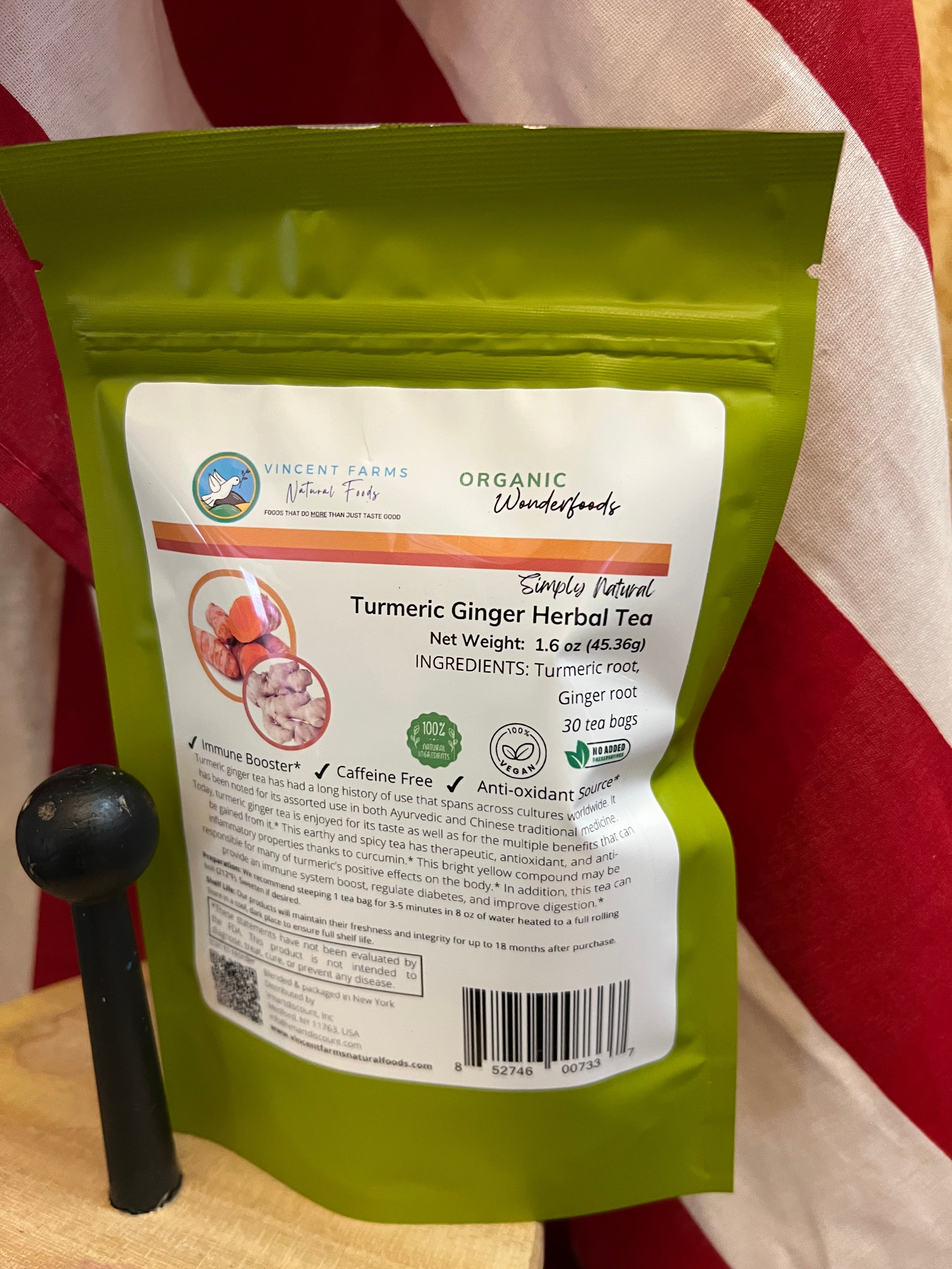 Turmeric & Ginger Root Herbal Tea (30 Bags)
