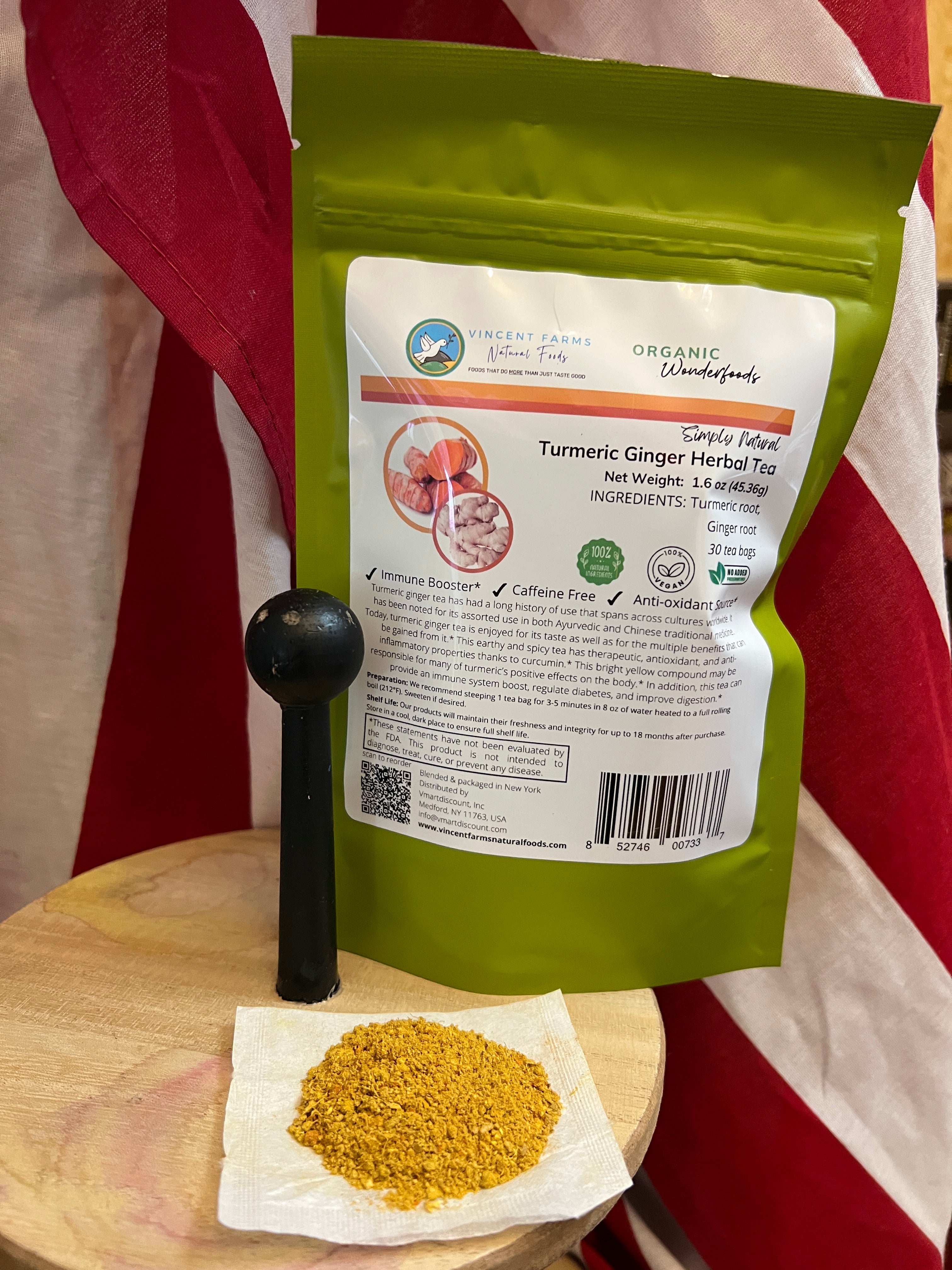 Turmeric & Ginger Root Herbal Tea (30 Bags)