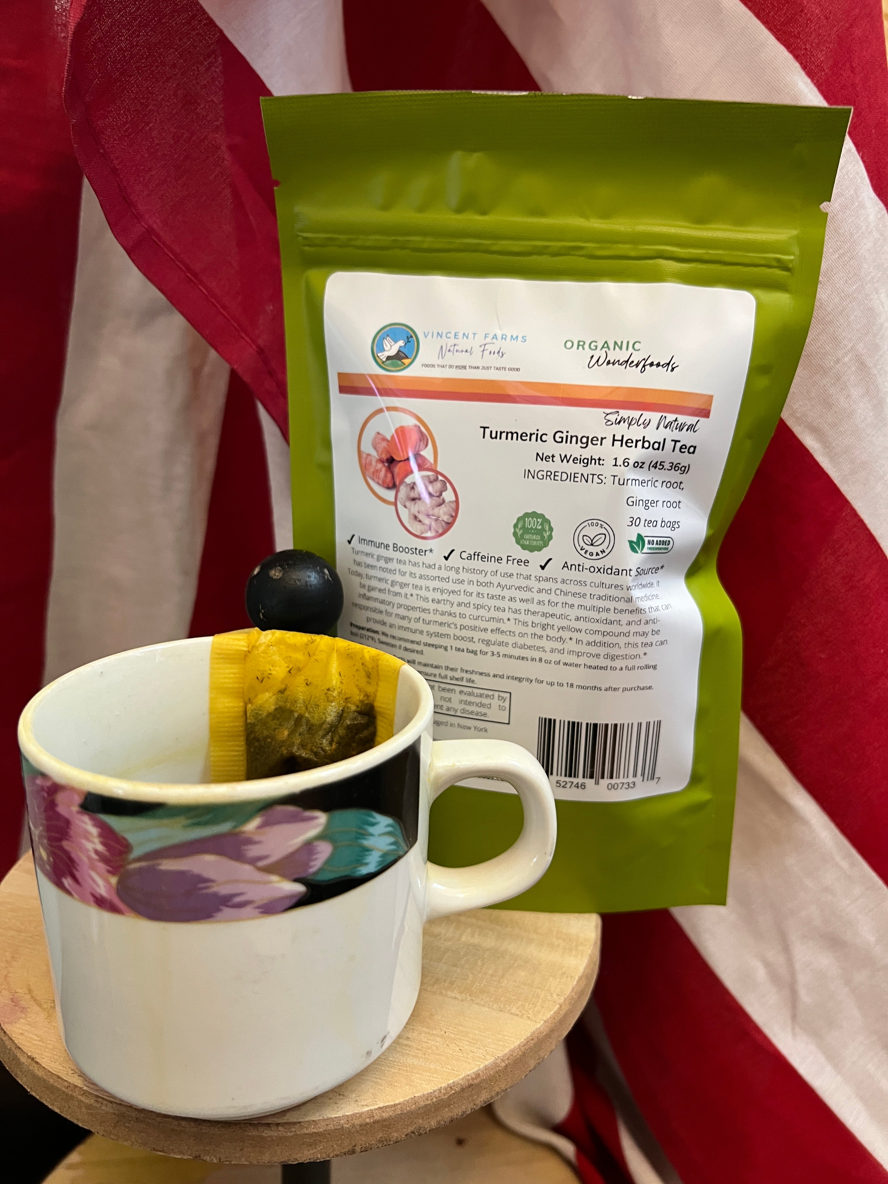 Turmeric & Ginger Root Herbal Tea (30 Bags)