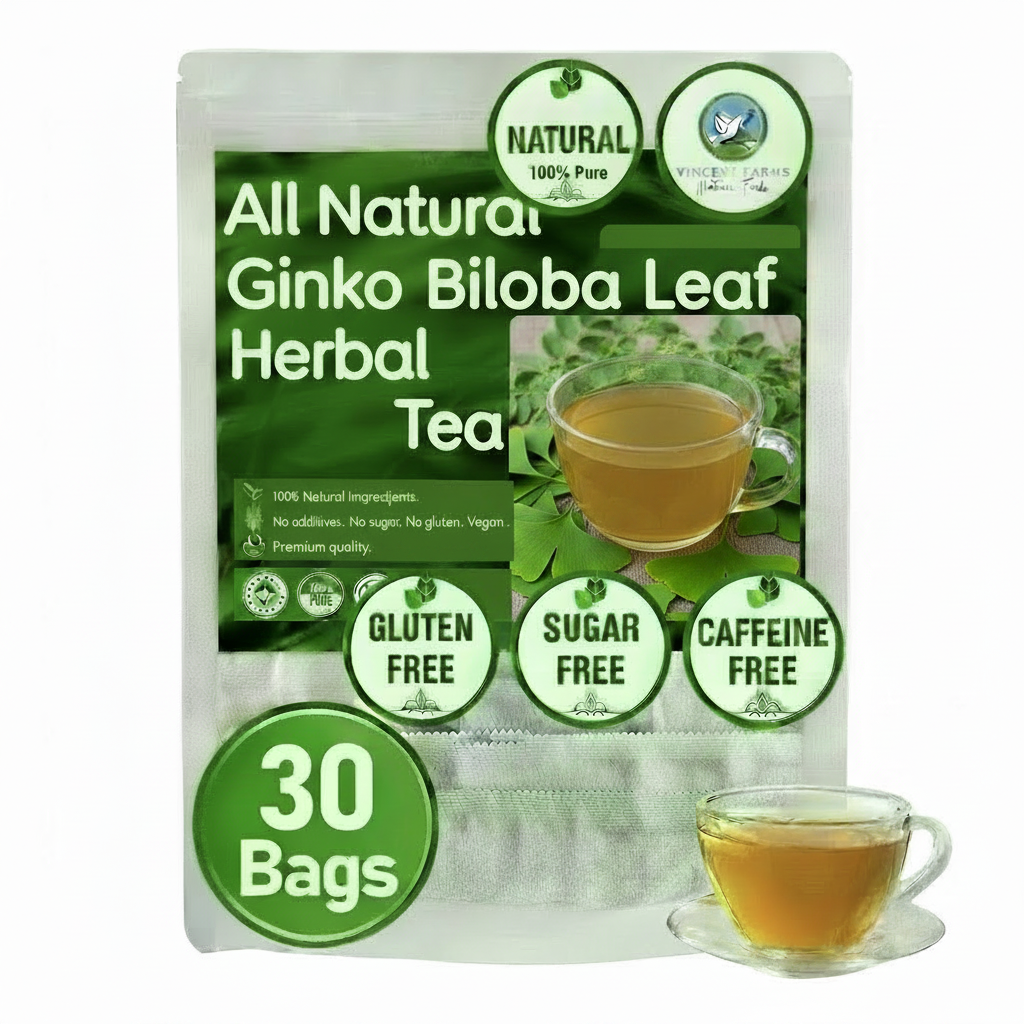 All Natural Ginkgo Biloba Leaf Herbal Tea Packaging