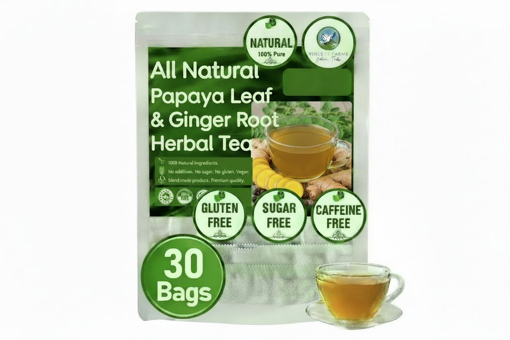 All Natural Papaya Leaf & Ginger Root Herbal Tea - Pouch