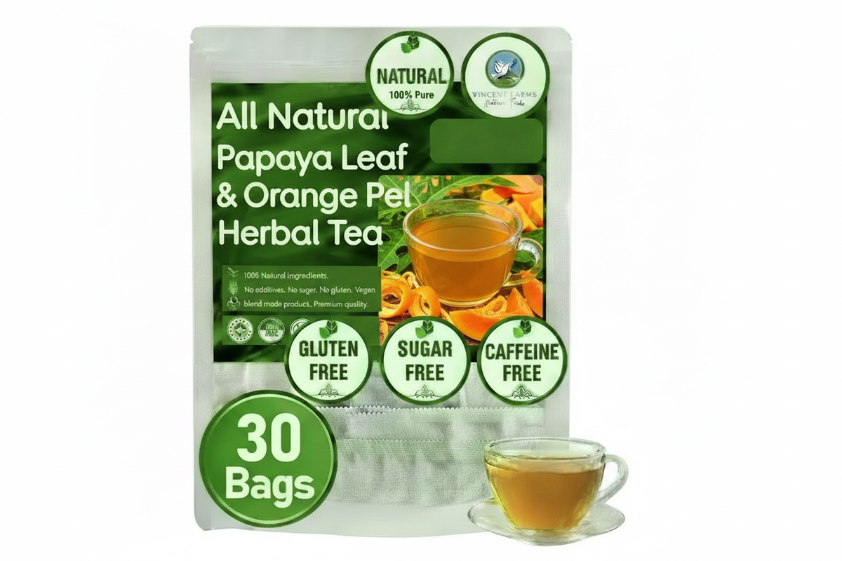 All Natural Papaya Leaf & Orange Peel Herbal Tea - Pouch