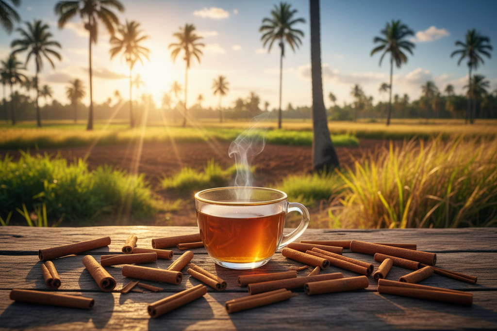 Cinnamon Herbal Tea African Farm Scene