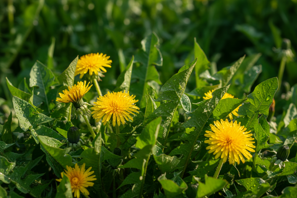Fresh Dandelion Leaves & Flowers