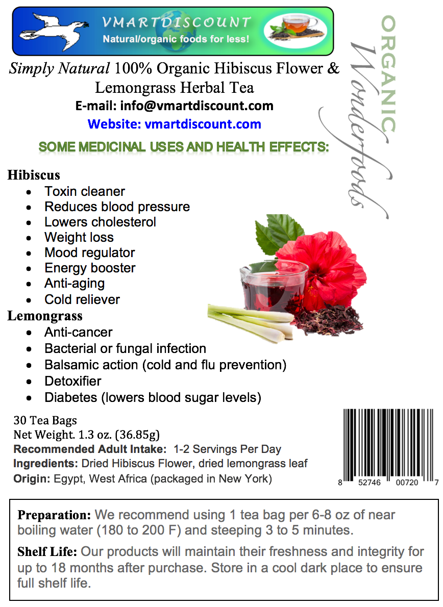 Hibiscus Flower & Lemongrass Herbal Tea