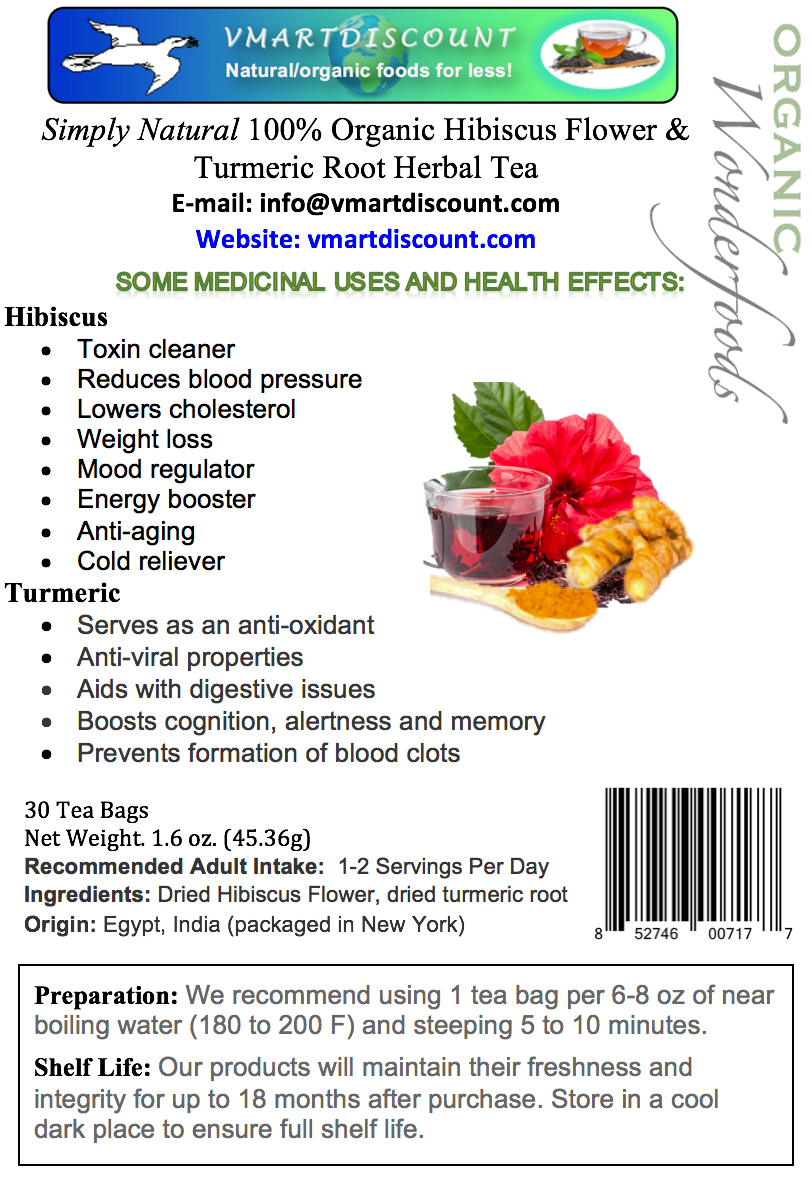 Hibiscus Flower & Turmeric Root Herbal Tea