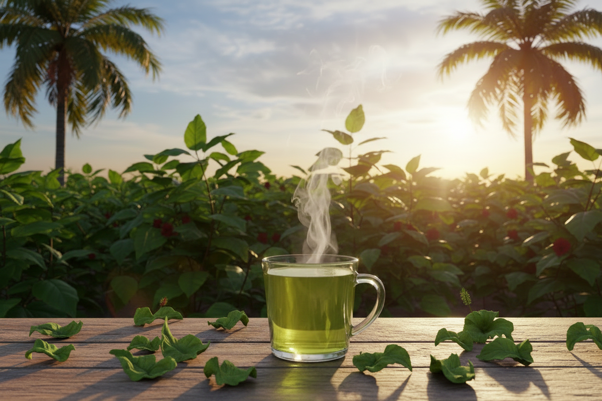 Hibiscus Leaf Farm Scene