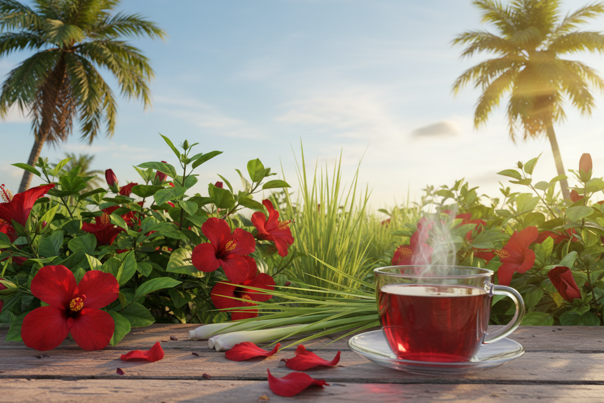 Hibiscus & Lemongrass African Farm Scene