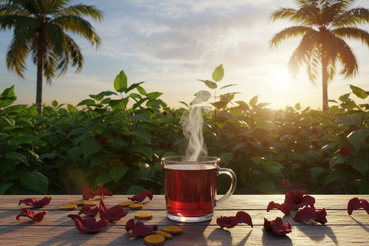Hibiscus & Turmeric Farm Scene