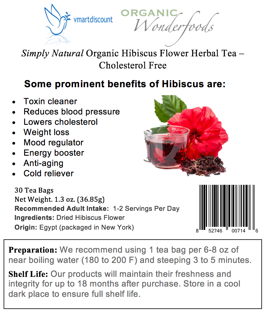 Organic Hibiscus Flower Herbal Tea