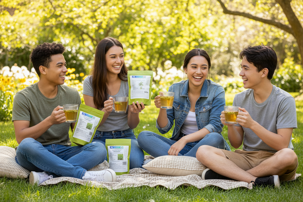 Lemongrass Tea Lifestyle Photo with Teenagers
