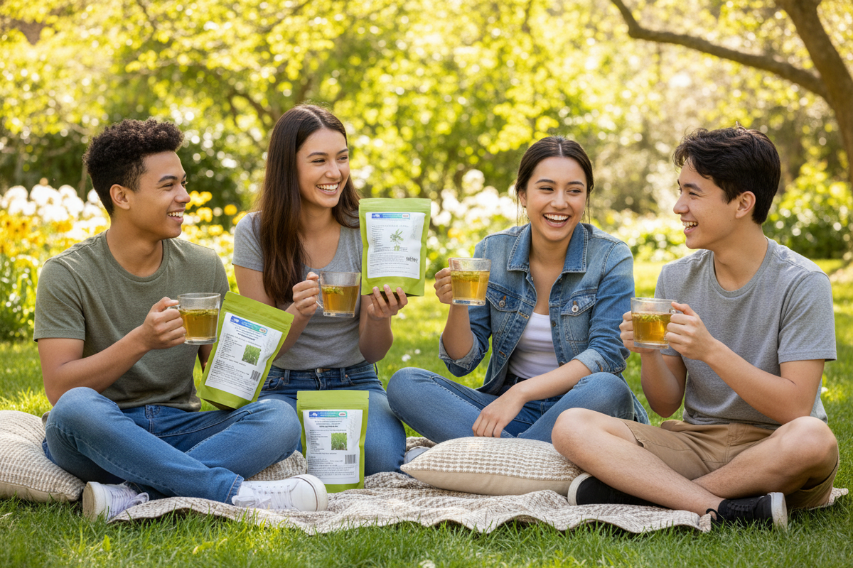 Lemongrass Tea Lifestyle Photo with Teenagers