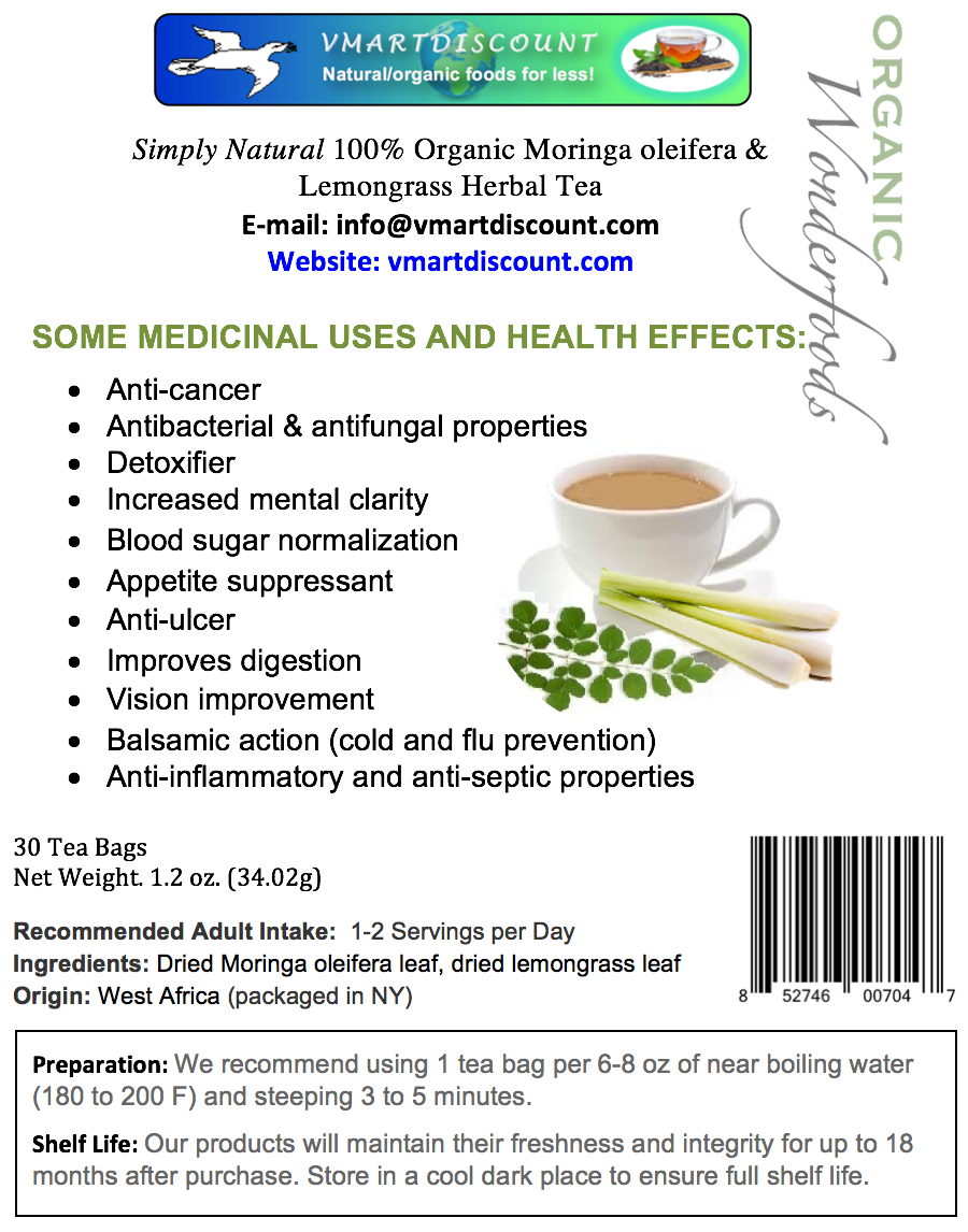 Moringa Oleifera & Lemongrass Herbal Tea