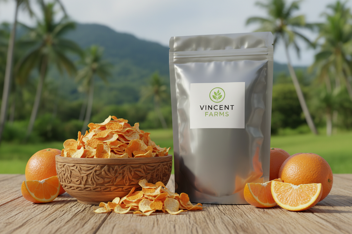 Orange Peel Silver Pouch Display