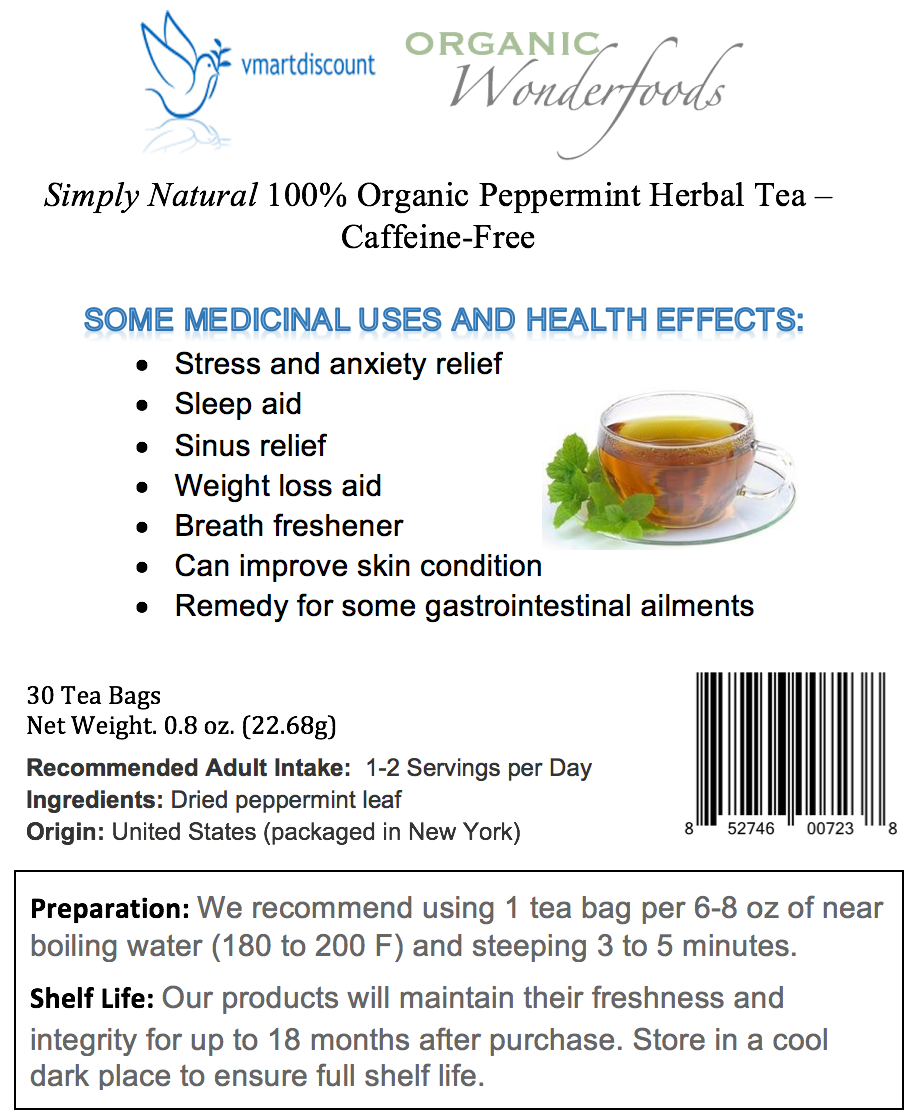 Organic Peppermint Herbal Tea