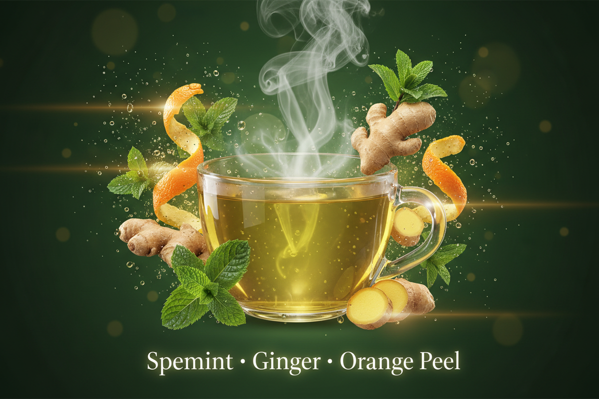 Spearmint Ginger Orange Peel Herbal Tea