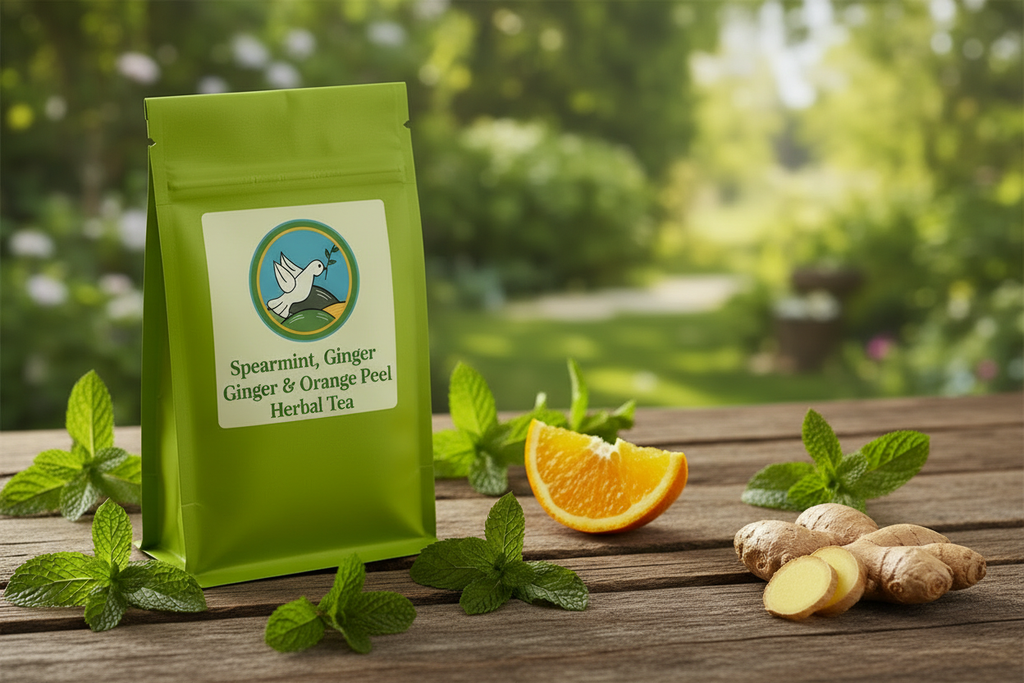 Vincent Farms Spearmint Ginger Orange Peel Herbal Tea Outdoor Nature Shot