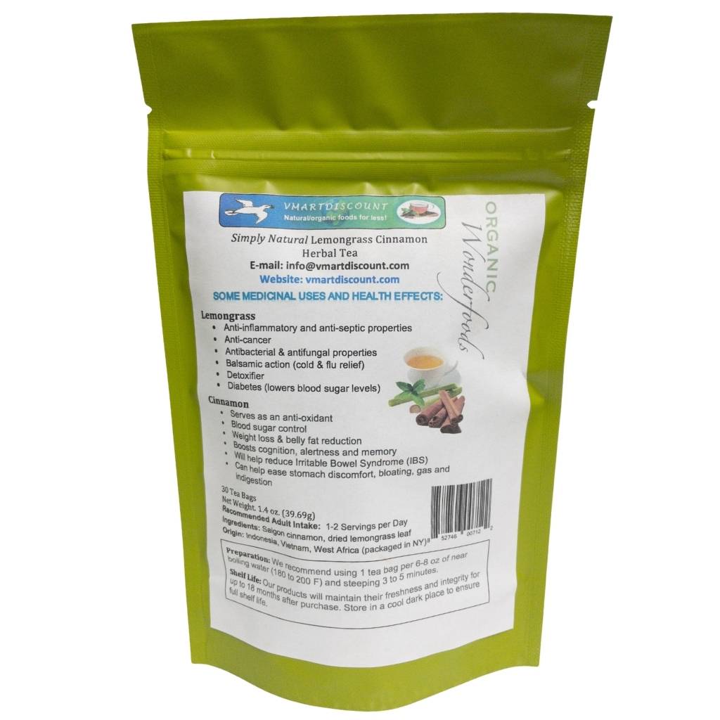 Lemongrass & Cinnamon Herbal Tea (30 Bags)