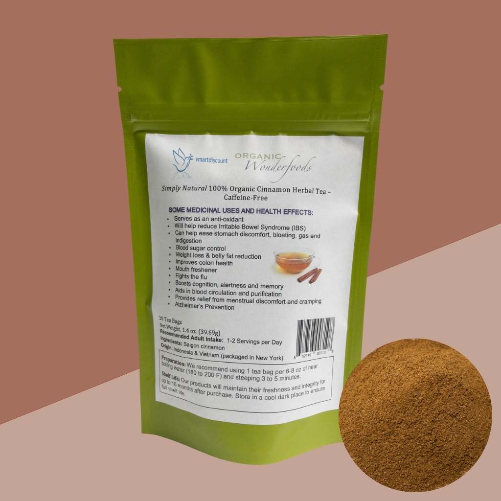 30 Tea Bags Organic Cinnamon Herbal Tea