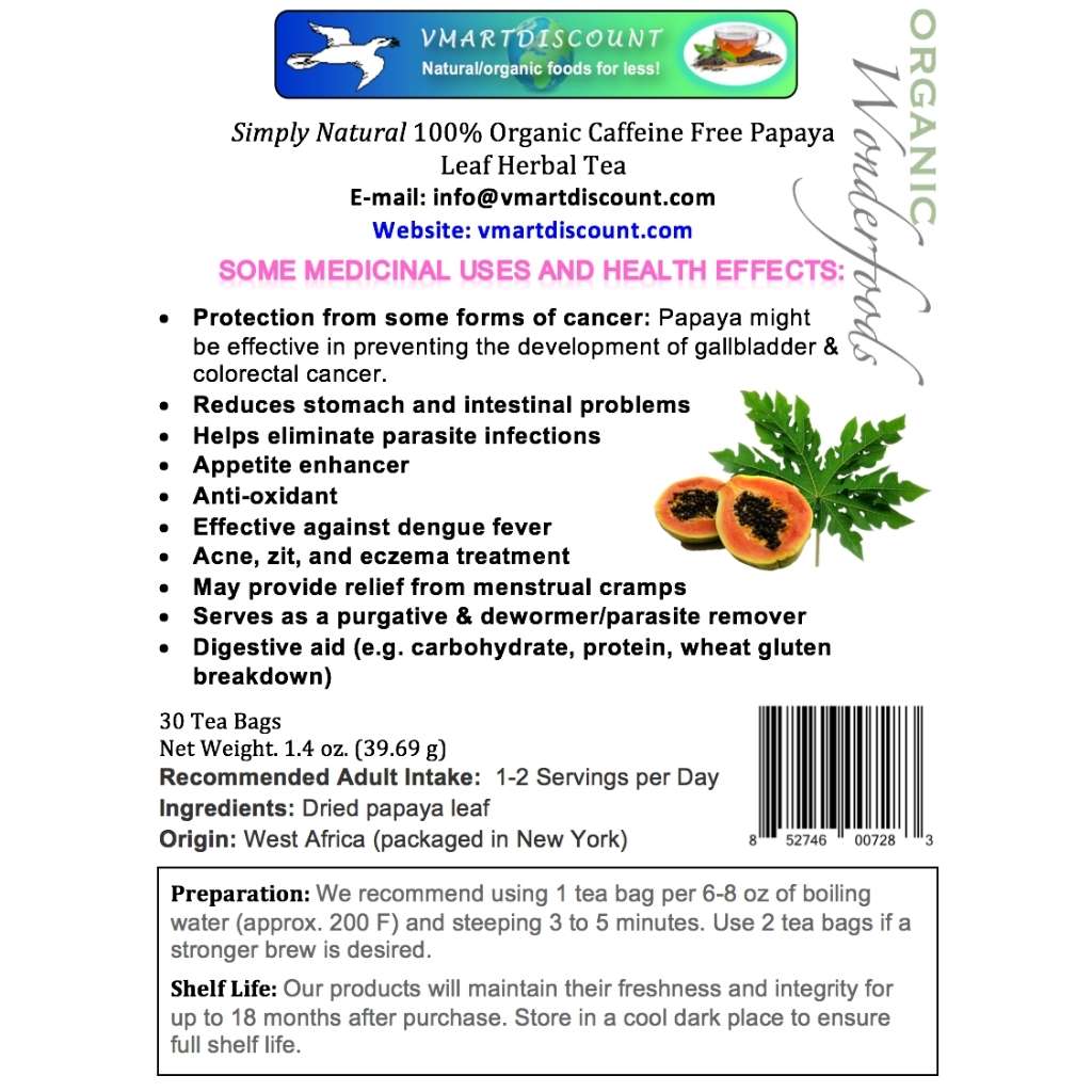 Caffeine Free Organic Papaya Leaf Tea
