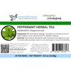 Closeup of Vmartdiscount product package label for peppermint herbal tea, 30 tea bags