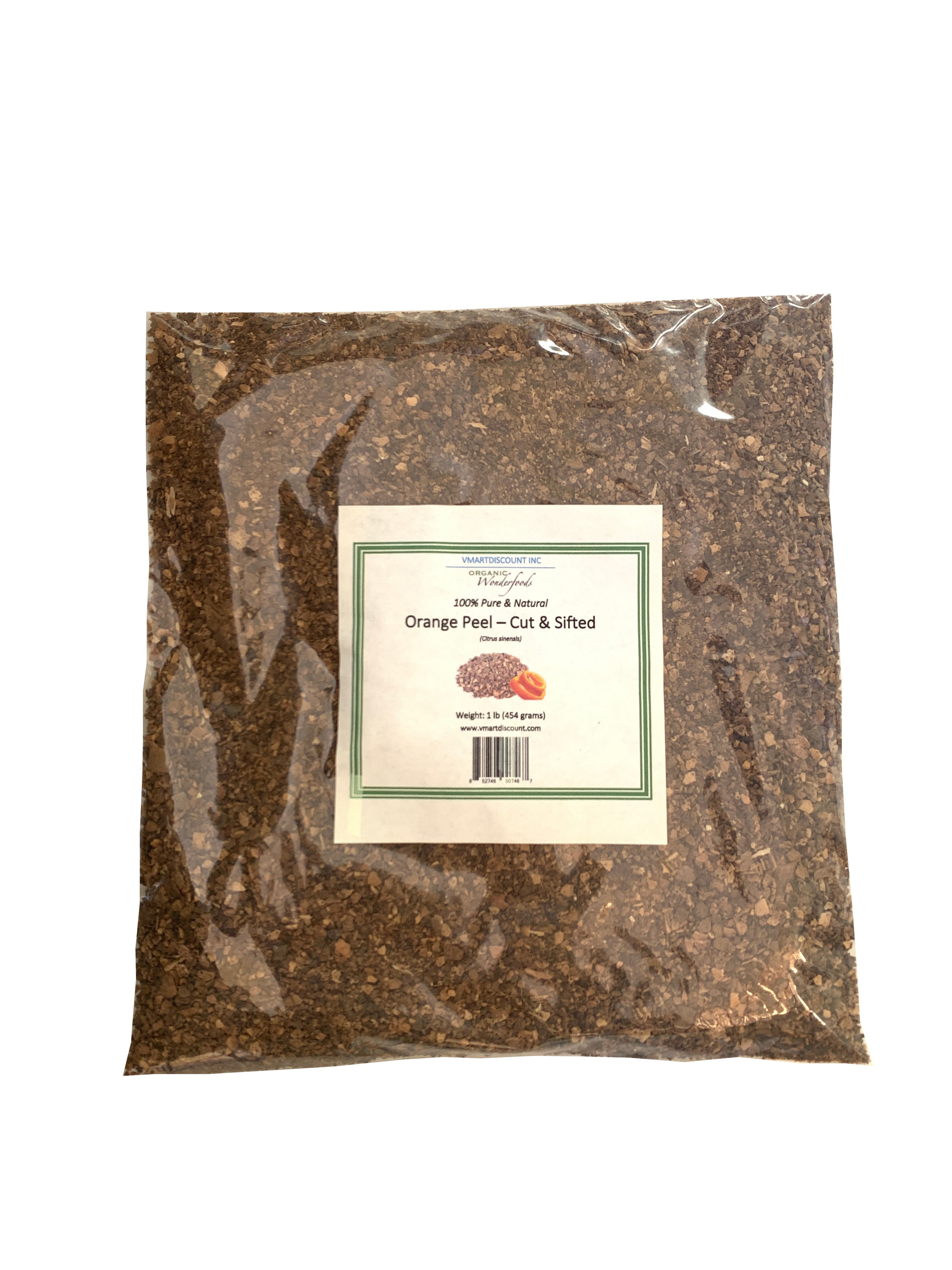 Natural & Organic Orange Peel, Cut & Sifted 