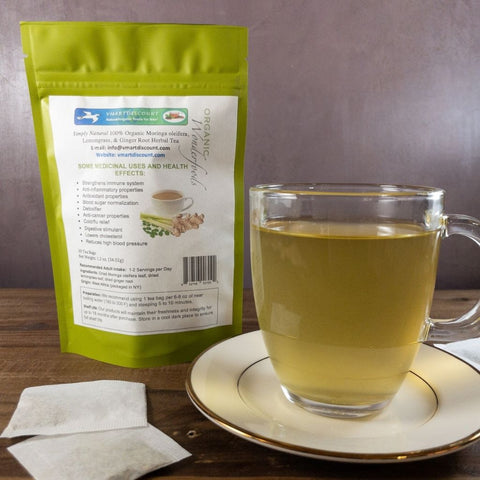 Organic moringa oleifera, lemongrass, & ginger root herbal tea