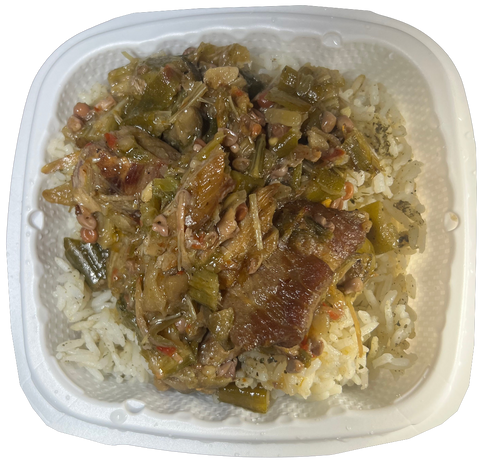 Okra Stew with Moringa Leaf Rice